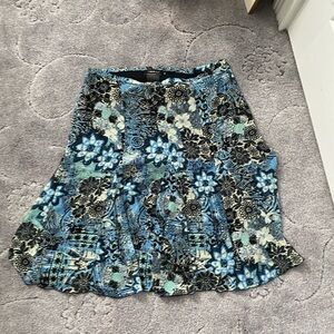 Tribal, blue floral skirt
